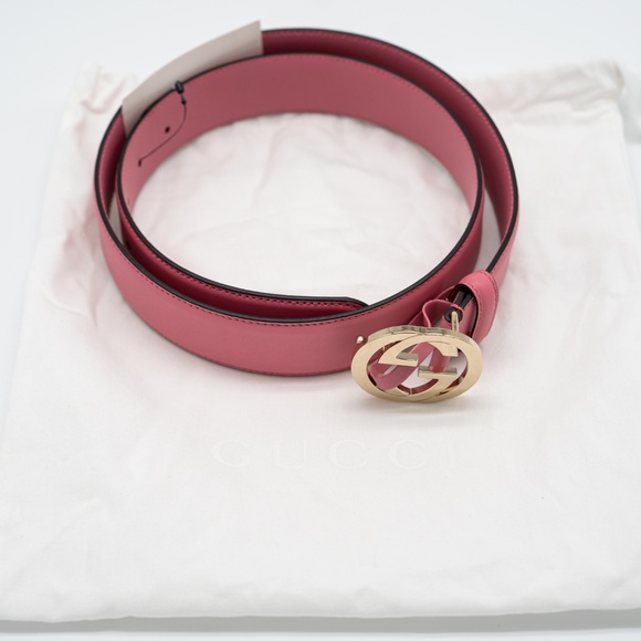 size 90 Gucci Blondie Belt Pink GG Gold Buckle Leather - Picture 5 of 5